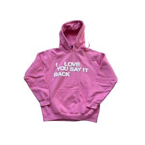 Lonely Ghost  Pink Love Expression Hoodie With Unique Typography Design